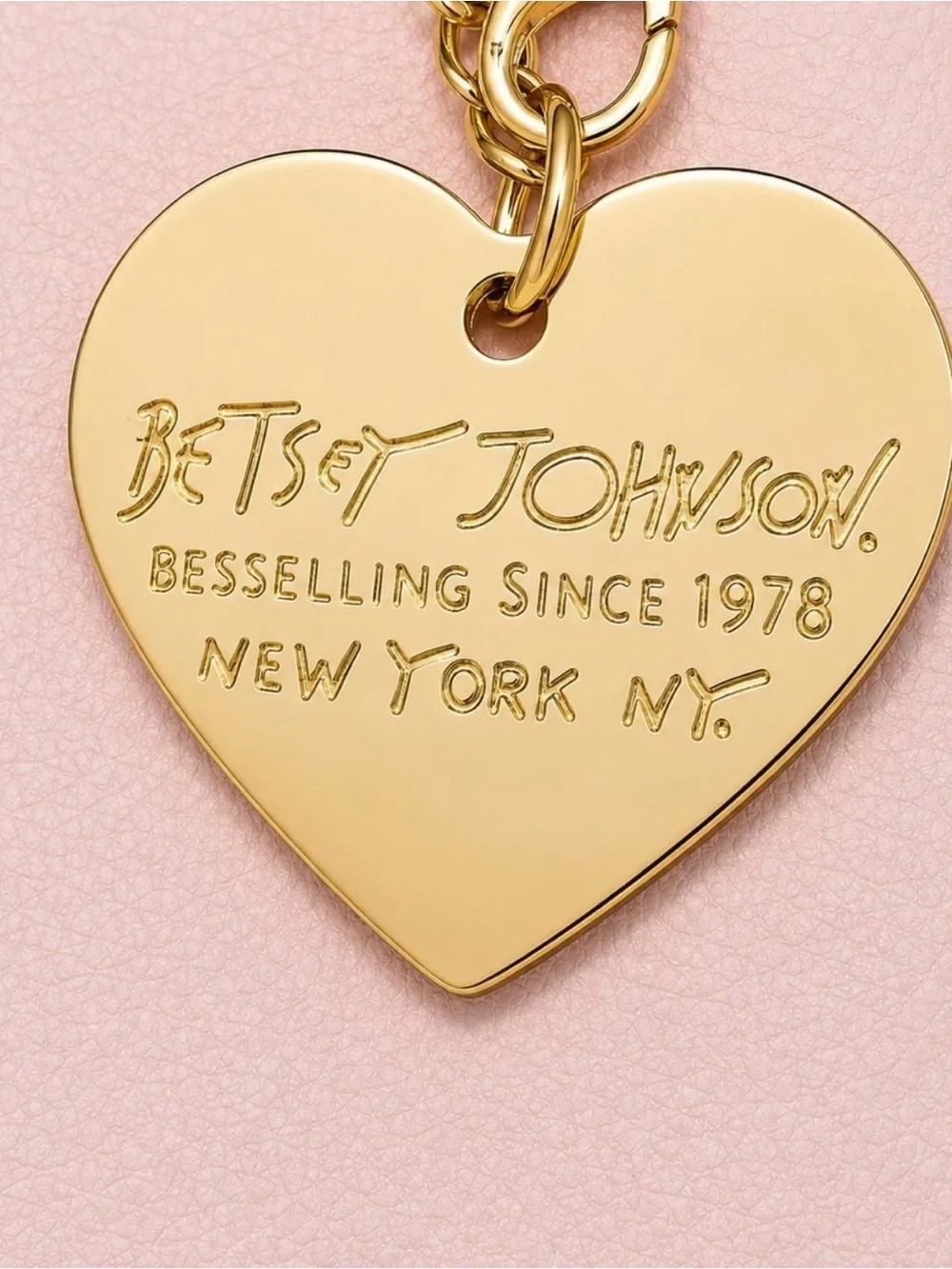 Betsey Johnson Blush Pink Satchel with Gold Heart Lock